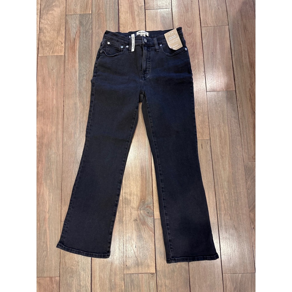 Madewell Mid-Rise Kick Out Jeans Black NJ110 Size 28 NWT